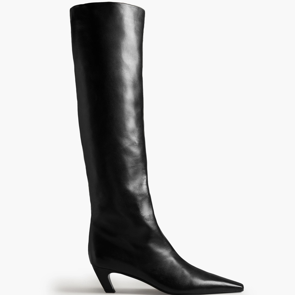 KHAITE Black Over the Knee Boots